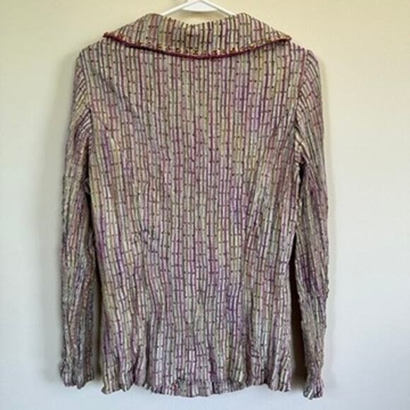 Women's SMALL Beaded Embellished Blazer Button Up Long Sleeve Glam Recency - Picture 11 of 12